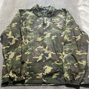 Fox Men’s Camo Coach Jacket in Green & Brown